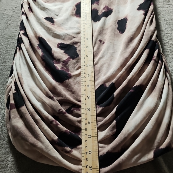 Jennifer Lopez Midi Dress Medium Ruched Cinched Waist Party Cocktail Blouson - Picture 6 of 7